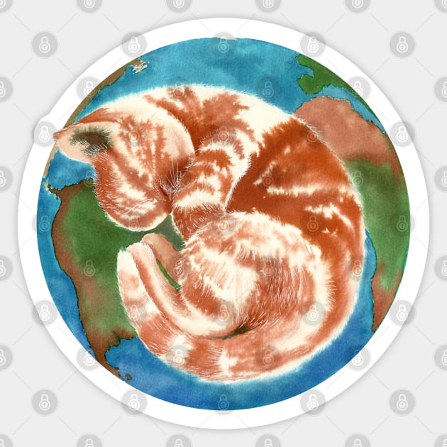 CAT PLANET Sticker by Lara Plume